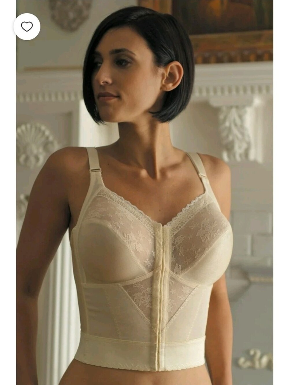NWOT/ Women's Carnival 745 Front Closure Longline Bra (Champagne 36B)